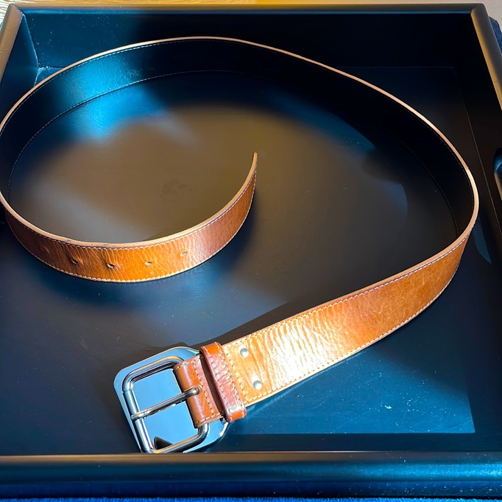 ESCADA | Sport Belt Silver Buckle Cognac Leather